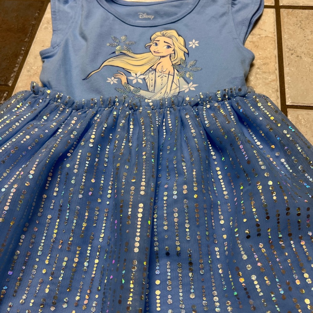 Disney Sparkling Blue Elsa Dress- NWOT - Picture 2 of 4